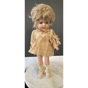 Vintage 1930s Ideal All Composition Shirley Temple 18" Marked Doll Adorable!